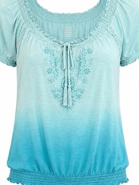 🍓 Lane Bryant Aqua Ombre Blouse
